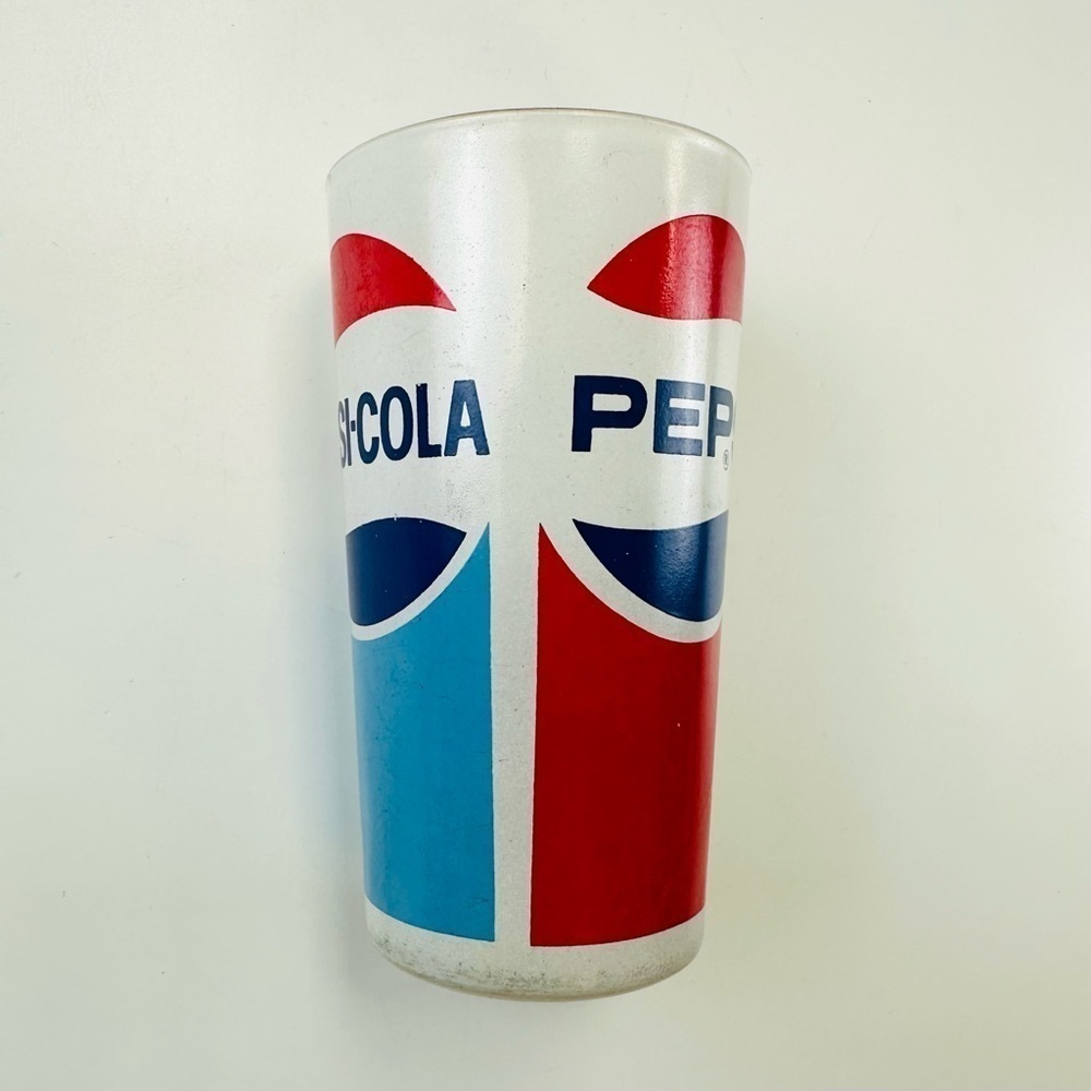 Vintage Pepsi 12 oz tumbler 3 sided print red white blue